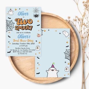 Zwei Spooky Halloween Junge 2. Geburtstag Einladung