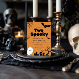 Zwei Spooky Pink Halloween Zweite Geburtstagsparty Einladung