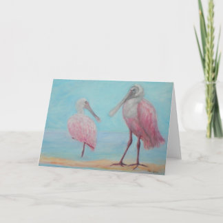 ZWEI SPOONBILLS Gruß-Karte Karte