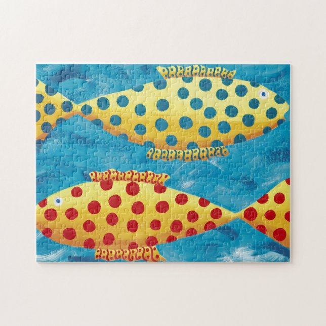 Zwei Spotty Fish Gemälde Puzzle (Horizontal)