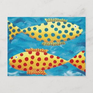 Zwei Spotty Fish-Malerei Postkarte