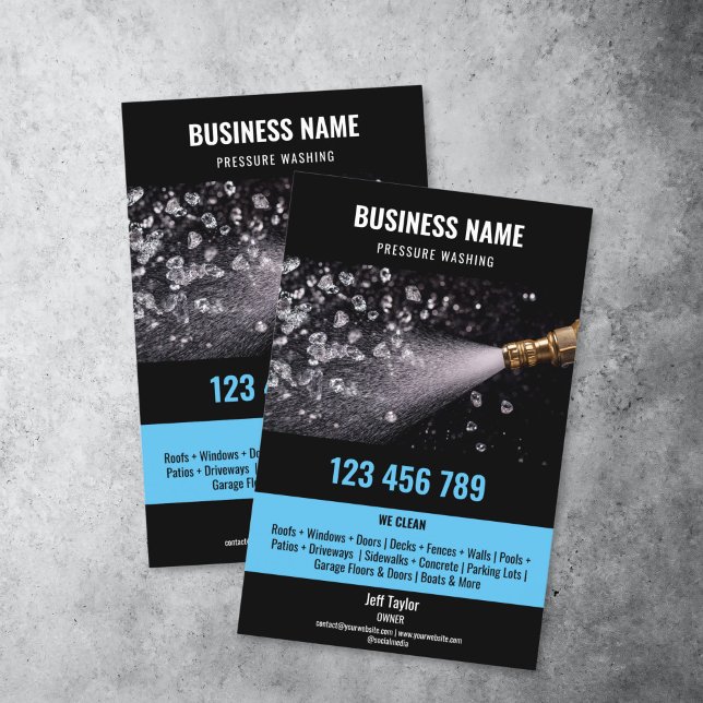 Zwei Sprachen Druck waschen Power Waschabdeckung Flyer (hose spraying diamonds)