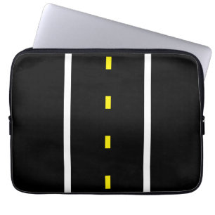 Zwei-Spuren-Straßen-Tablett-Hülle (Schwarz & Weiß) Laptopschutzhülle