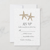 Zwei Starfish Beach Brautparty Wedding RSVP Card
