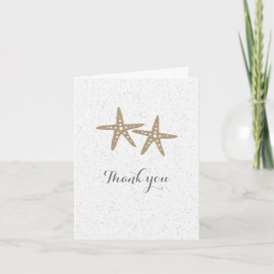 Zwei Starfish Beach Hochzeit Danke Falten Card