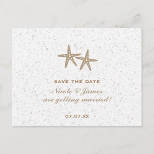 Zwei Starfish Beach Hochzeitkarte Save the Date Ankündigungspostkarte