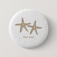 Zwei Starfish Beach Ocean Geburtstag Button BUTTON