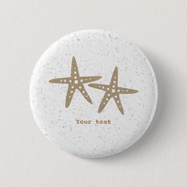 Zwei Starfish Beach Ocean Geburtstag Button BUTTON (Vorderseite)