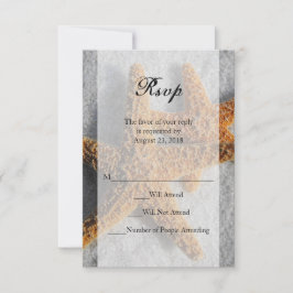 Zwei Starfish in Sand, Beach Wedding Sm UAWG Reput RSVP Karte