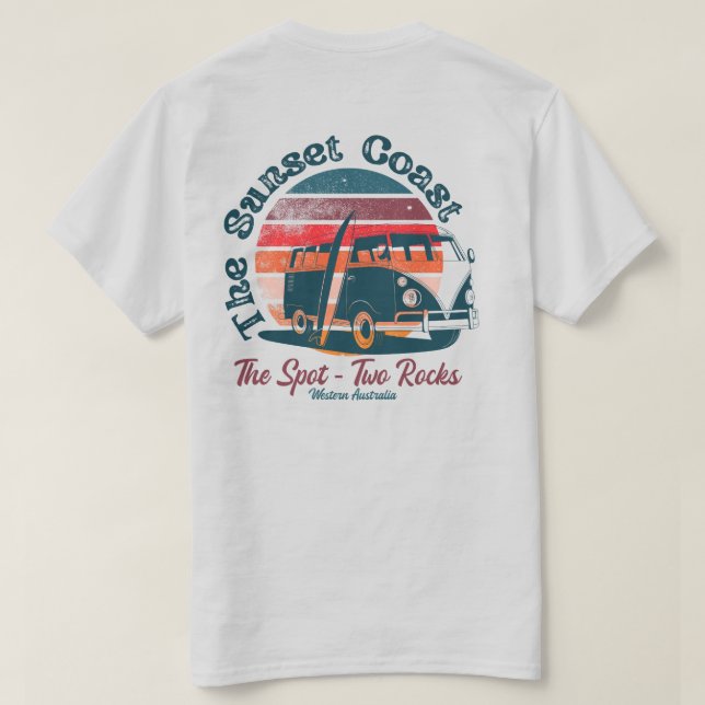 Zwei Steine am Surfstrand T-Shirt (Design Rückseite)