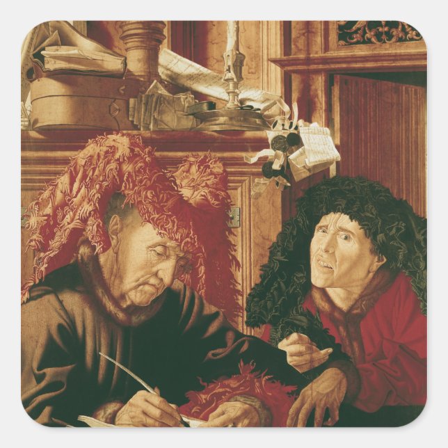 Zwei Steuererheber, c.1540 Quadratischer Aufkleber (Vorderseite)