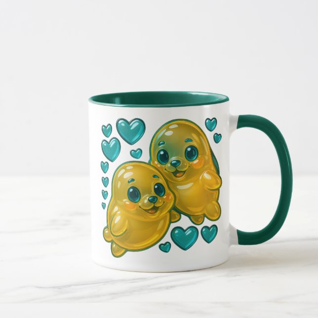 Zwei stilisierte Robben Tasse (Rechts)