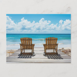 Zwei Strandstühle mit Blick aufs Meer Postkarte