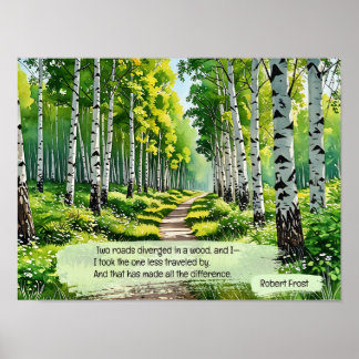 Zwei Straßen dienten in einem Wald, Poster