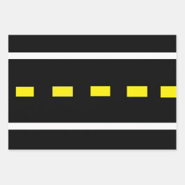 Zwei Straßenumschlagpapier (schwarz, weiß, gelb) Geschenkpapier Set