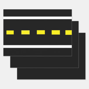 Zwei Straßenumschlagpapier (schwarz, weiß, gelb) Geschenkpapier Set