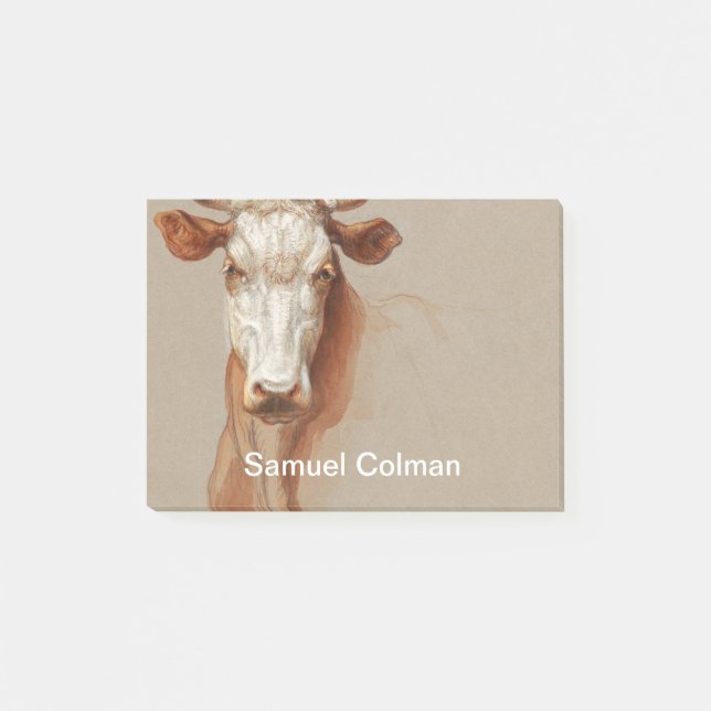 Zwei Studien über Rinder (1876) von Samuel Colman. Post-it Klebezettel (Vorderseite)