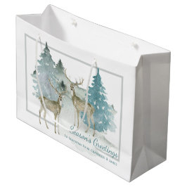 Zwei Stufen in einem Winterwald Personalisiert Große Geschenktüte