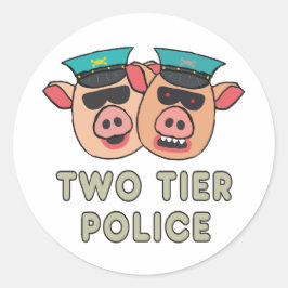 Zwei Stufen-Policys Runder Aufkleber