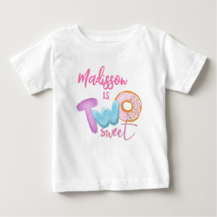 Zwei süße Donut Pink Girl 2. Geburtstag Baby T-shirt
