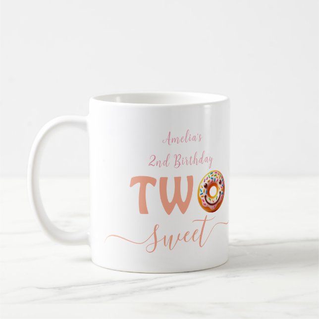 Zwei süße Donuts 2. Geburtstag Party Kaffeetasse (Links)