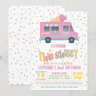 Zwei süße Eiscreme zum Geburtstag Einladung