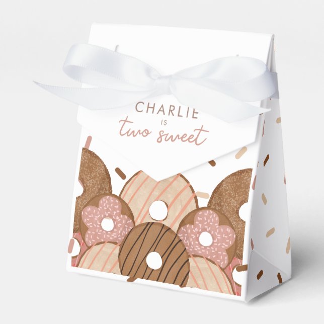 Zwei süße Girls Donut zum Geburtstag Geschenkschachtel (Vorderseite)