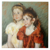 Zwei süße junge Mädchen (von Mary Cassatt)
