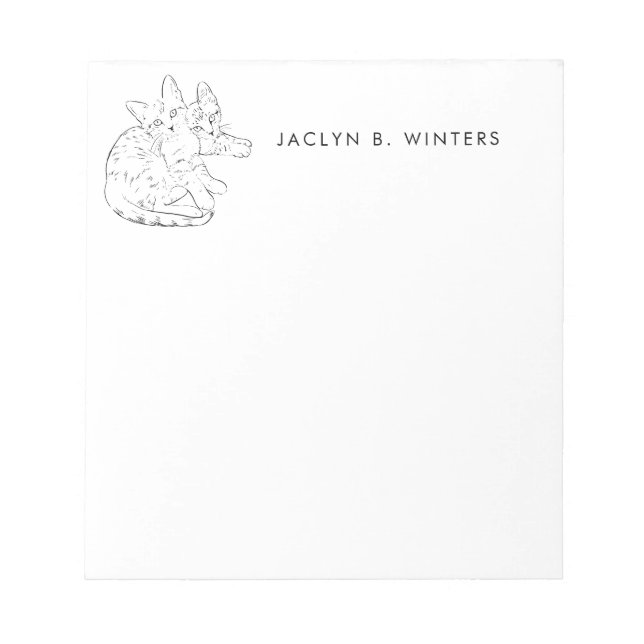 Zwei süße Kätzchen, die Personalisiertes Notepad k Notizblock (Vorderseite)