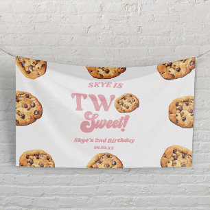Zwei süße Kekse und Milch 2. Geburtstag Party Banner
