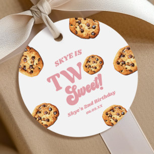Zwei süße Kekse und Milch zum 2. Geburtstag Geschenkanhänger