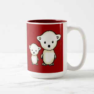 Zwei süße kleine Eisbären Zweifarbige Tasse