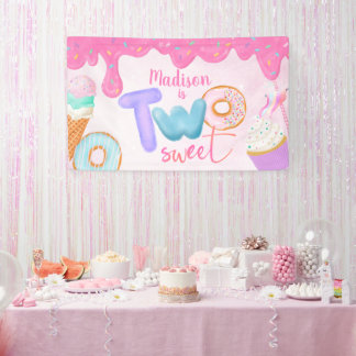 zwei süße Pink Frosting Banner