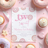 Zwei süße Pink Pastel Donut Zweiten Geburtstag
