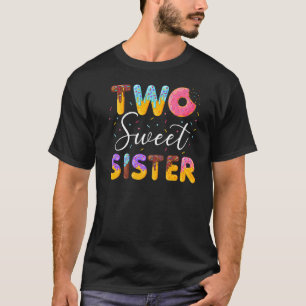 Zwei süße Schwester Girls Baby 2. Geburtstag Donut T-Shirt