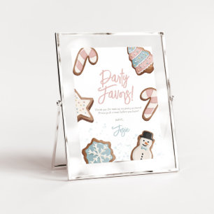 Zwei süße Winter Geburtstagsparty Gunst Signing Einladung