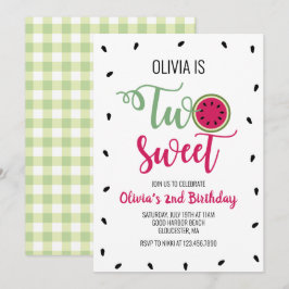 Zwei Süßwassermelonen 2. Geburtstag Einladung