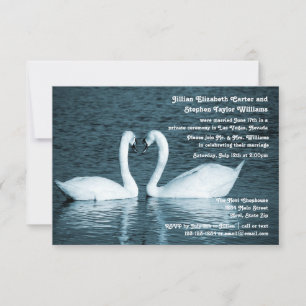 Zwei Swans Foto - 3x5 Hochzeitsankündigung Einladung