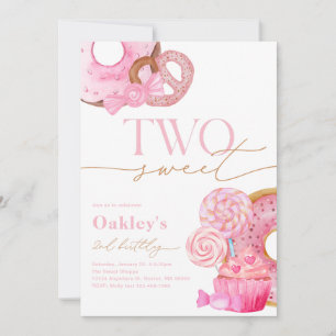 Zwei Sweet 2. Geburtstag Einladung