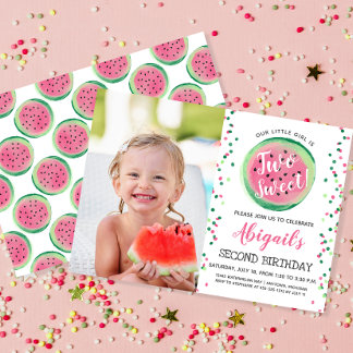Zwei Sweet 2. Geburtstag Watermelon Party Einladung