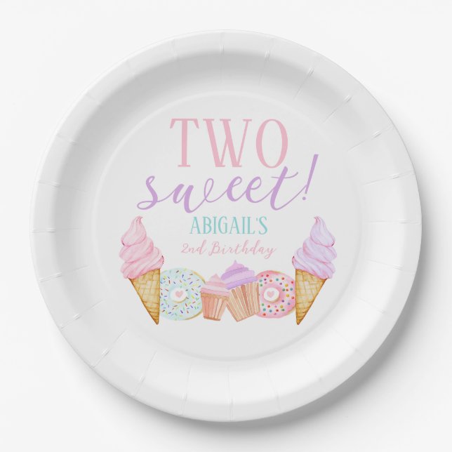 ZWEI Sweet Birthday Pappteller (Vorderseite)