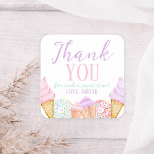 ZWEI Sweet Birthday Quadratischer Aufkleber