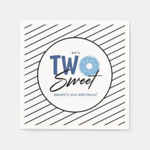 ZWEI Sweet Blue Doughnut 2. Geburtstag Party Serviette