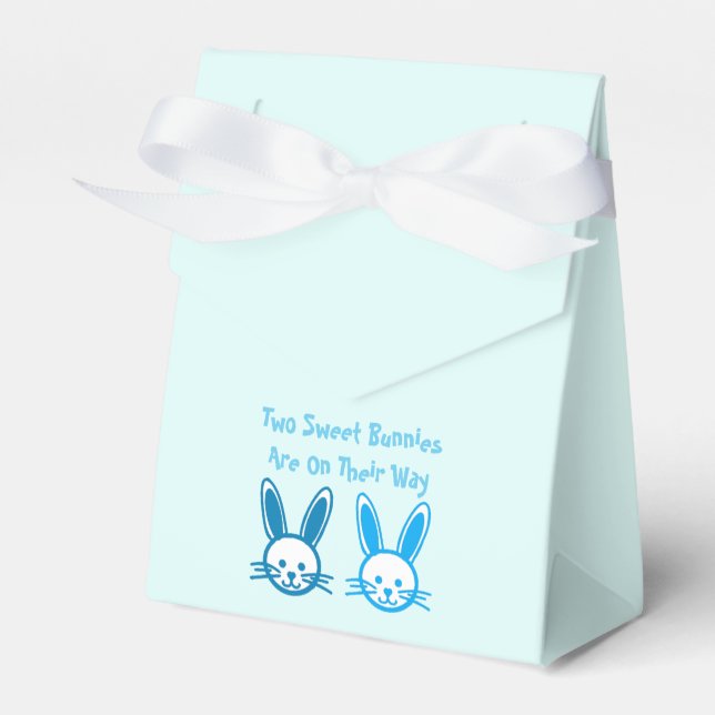 Zwei Sweet Bunnies Twin Boys Geschenkschachtel (Vorderseite)