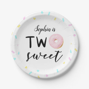 Zwei Sweet Girls 2. Donut Thema Geburtstagsparty Pappteller