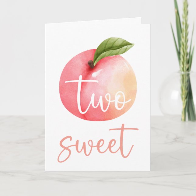 Zwei Sweet Peach Happy Birthday Card Karte (Vorderseite)
