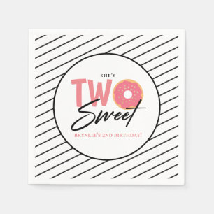 ZWEI Sweet Pink Doughnut 2. Geburtstag Party Serviette