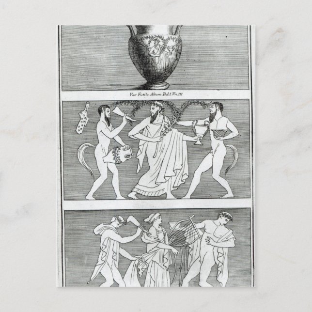 Zwei Szenen aus einer etruskischen Vase Postkarte (Vorderseite)