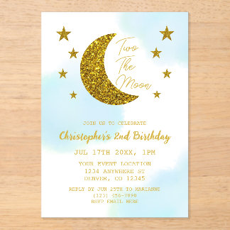 Zwei Tage der Mond Acryleinladungen