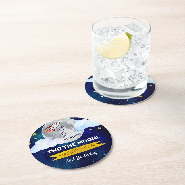 Zwei Tage der Mond Runder Pappuntersetzer (Vor Ort)